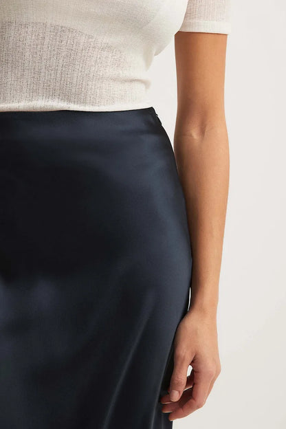 Satin Rock Hochwertig Mit Hoher Taille Damen