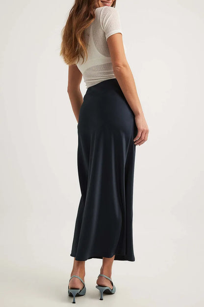 Satin Rock Hochwertig Mit Hoher Taille Damen