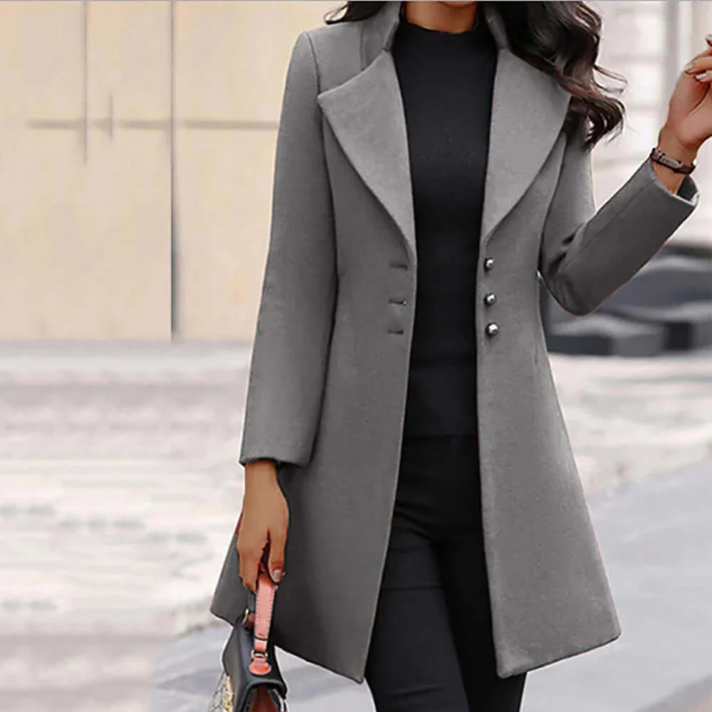 Schwarze Damen Trenchcoat Jacke Übergangsjacke Elegante - BerlinGlamour