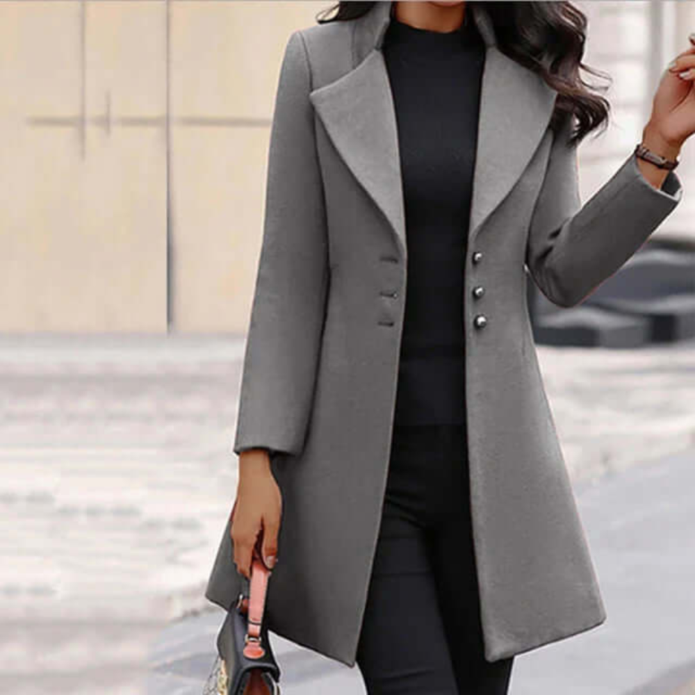 Schwarze Damen Trenchcoat Jacke Übergangsjacke Elegante
