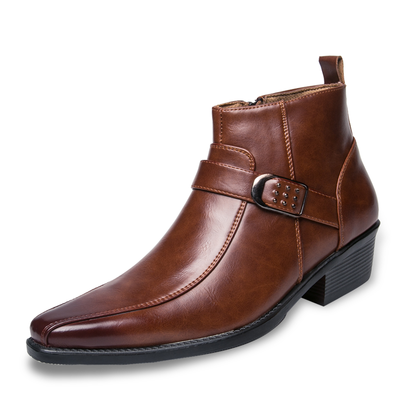 Herren Chelsea Stiefel Schnürlos Trendig Lederschuhe - BerlinGlamour