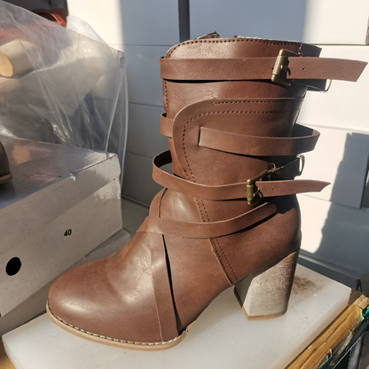 Damen Stiefeletten Leder Orthopädisch Komfortabel
