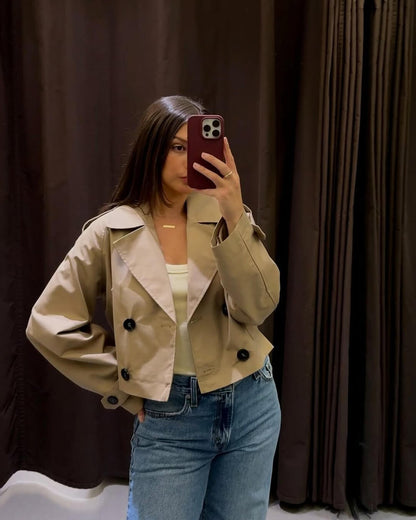 Klassischer Kurzmantel Trenchcoat Damen