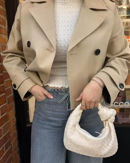 Klassischer Kurzmantel Trenchcoat Damen