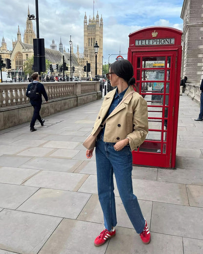 Klassischer Kurzmantel Trenchcoat Damen