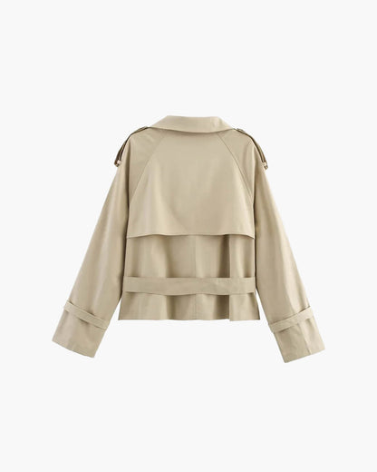 Klassischer Damen Trenchcoat Kurz Schnitt