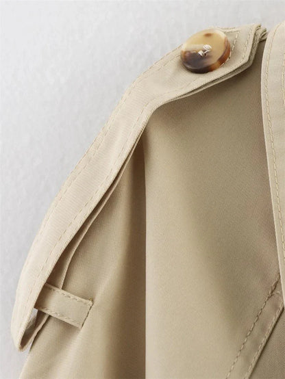 Klassischer Damen Trenchcoat Kurz Schnitt