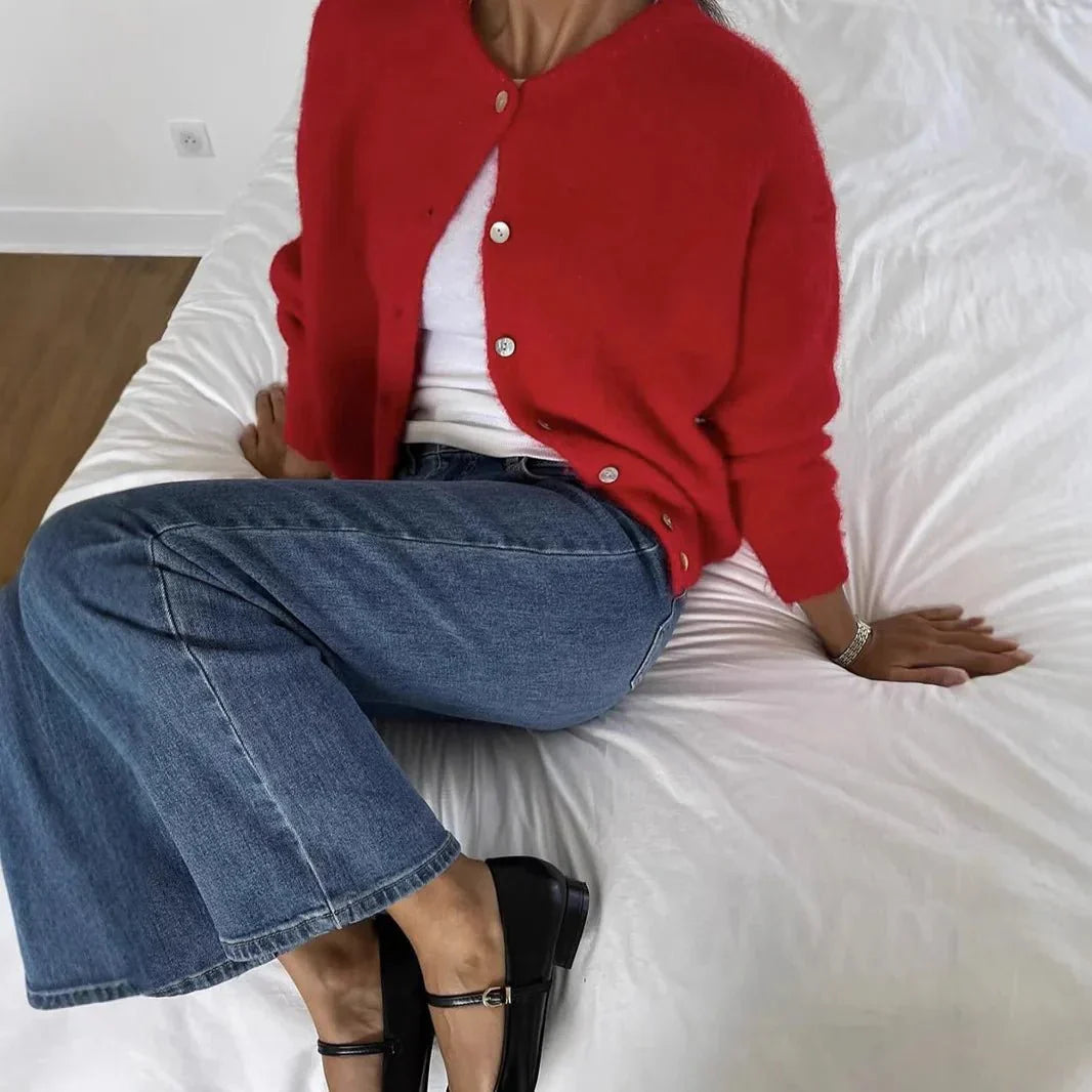 Vintage Strickjacke Damen Retro Chic