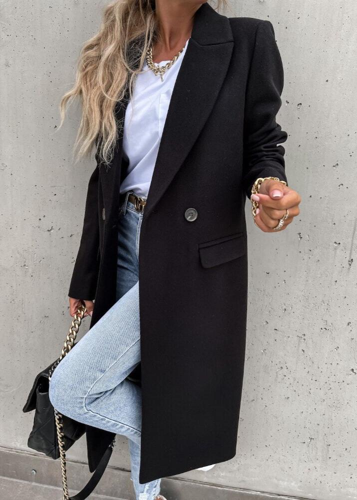 Lange Damenwinterjacke Klassischer Stil Mantel