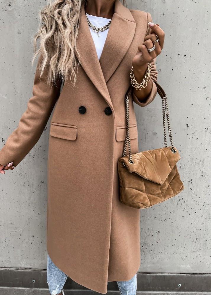 Lange Damenwinterjacke Klassischer Stil Mantel