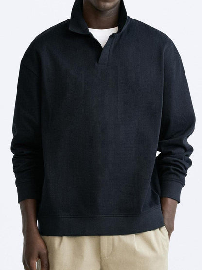 Beiger Pullover Polokragen Eleganter Lässig Stil