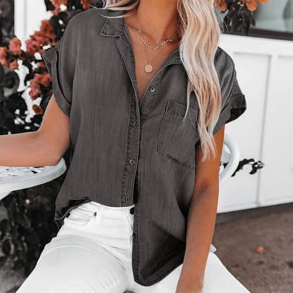 Damen Jeansbluse Modern Lässig Trendy