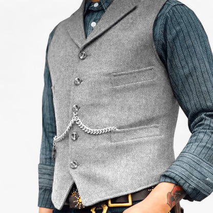 Herren Anzugweste Zeitlos Elegant Schwarze Slimfit