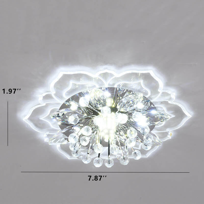 LED Kristall Deckenleuchte Blumenförmig Moderne Dimmbar