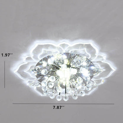 LED Kristall Deckenleuchte Blumenförmig Moderne Dimmbar