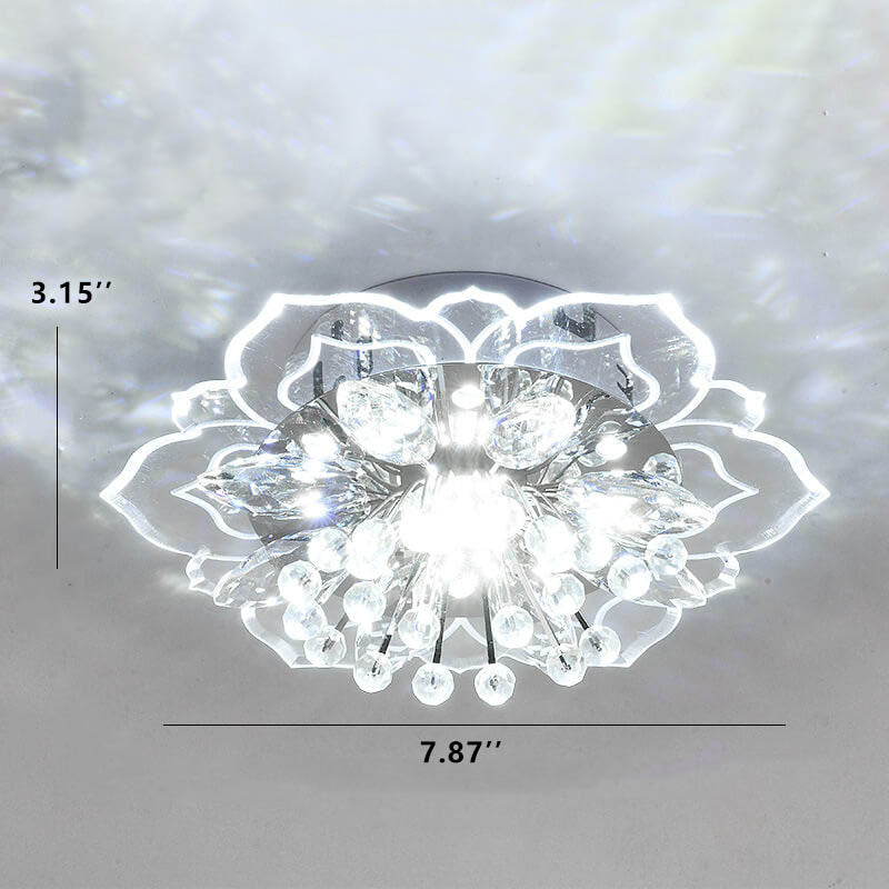 LED Kristall Deckenleuchte Blumenförmig Moderne Dimmbar