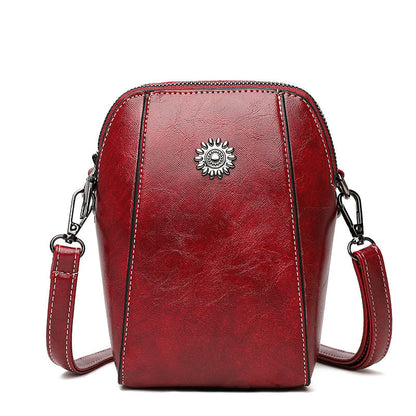 Leder Umhängetasche Elegante Damenhandtasche Schwarz