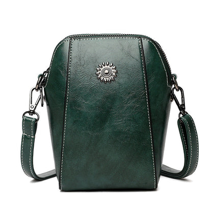 Leder Umhängetasche Elegante Damenhandtasche Schwarz