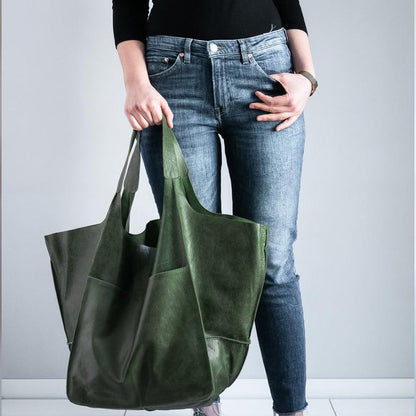 Große Leder-Handtaschen Damen Reise Tasche