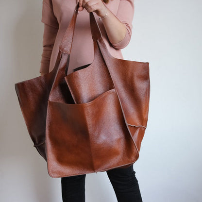 Große Leder-Handtaschen Damen Reise Tasche