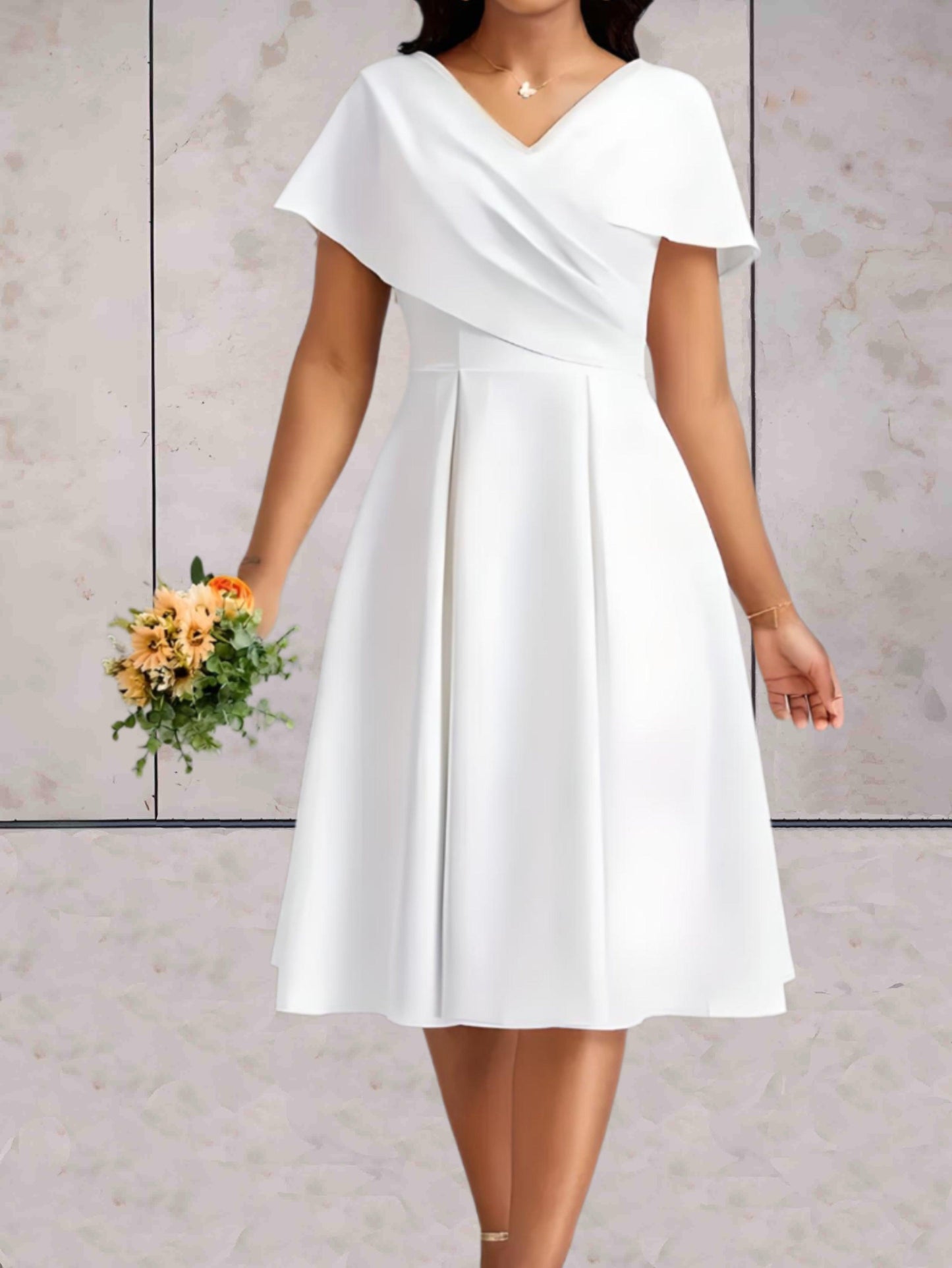 Kleid Mini Weiß Elegant Abendkleid - BerlinGlamour
