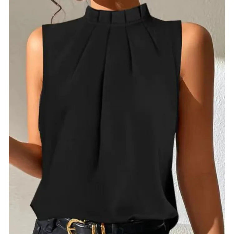 Lässiges Frauen Top Plissee Oberteil Trendy