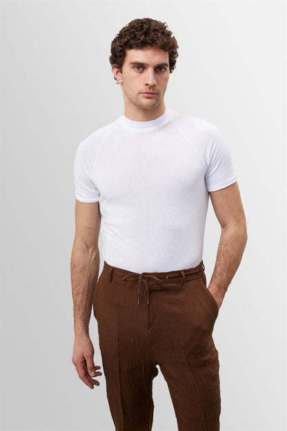Slim-Fit T-Shirt Weiß Herren Klassisch Elegantes Design