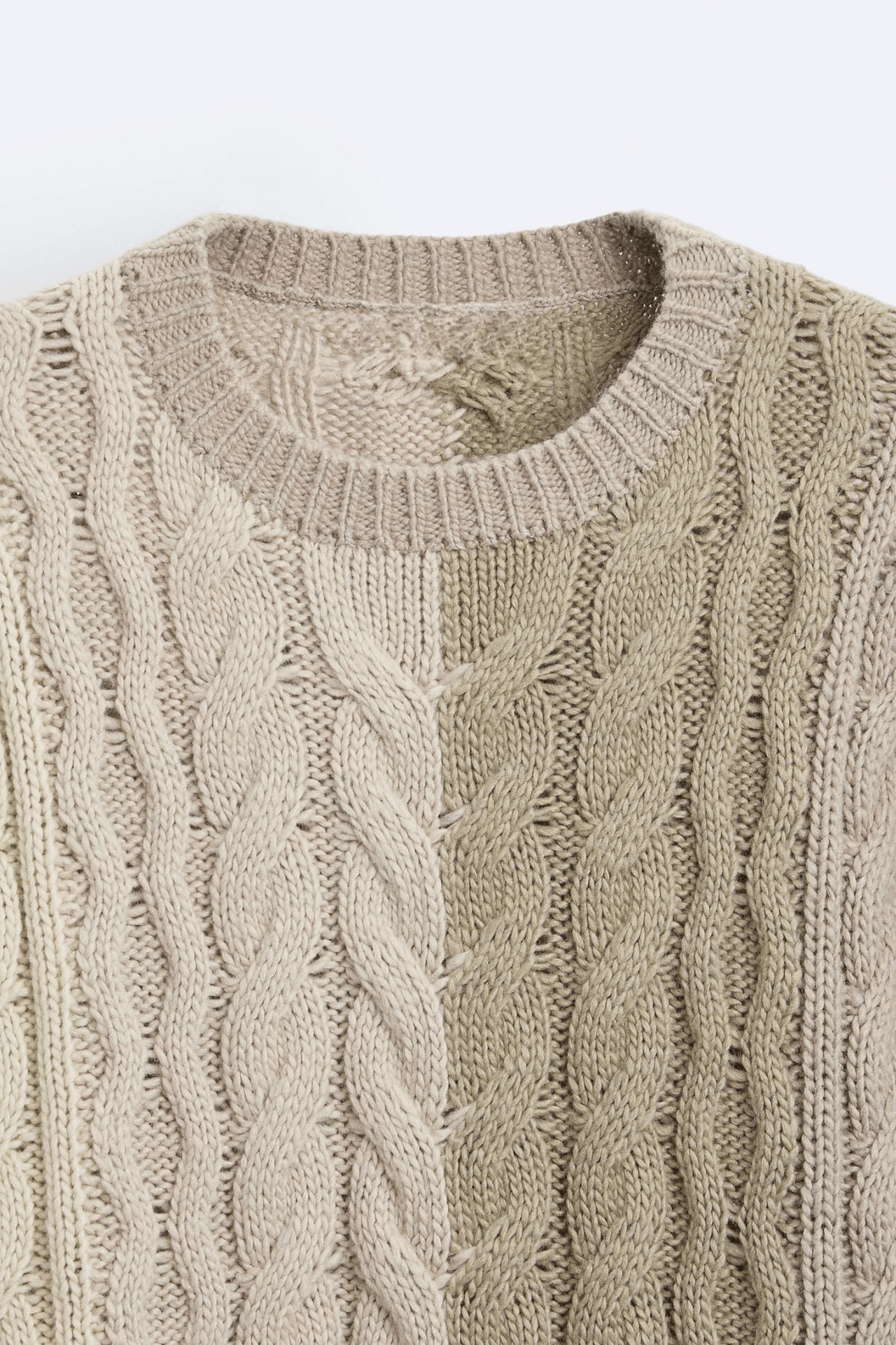 Grobstrick-Pullover Zopfmuster Klassisch Warm Bequem