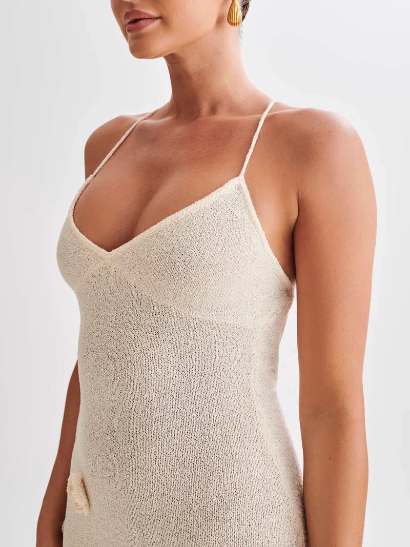 Damen Maxikleid Spaghettiträger Blumenmuster Elegant