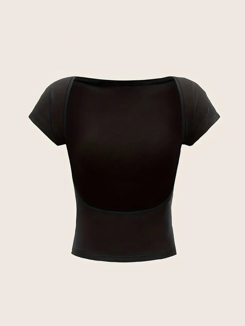 Rückenfreies Top Schwarz Damen Oberteil - BerlinGlamour