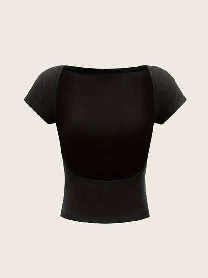 Rückenfreies Top Schwarz Damen Oberteil - BerlinGlamour