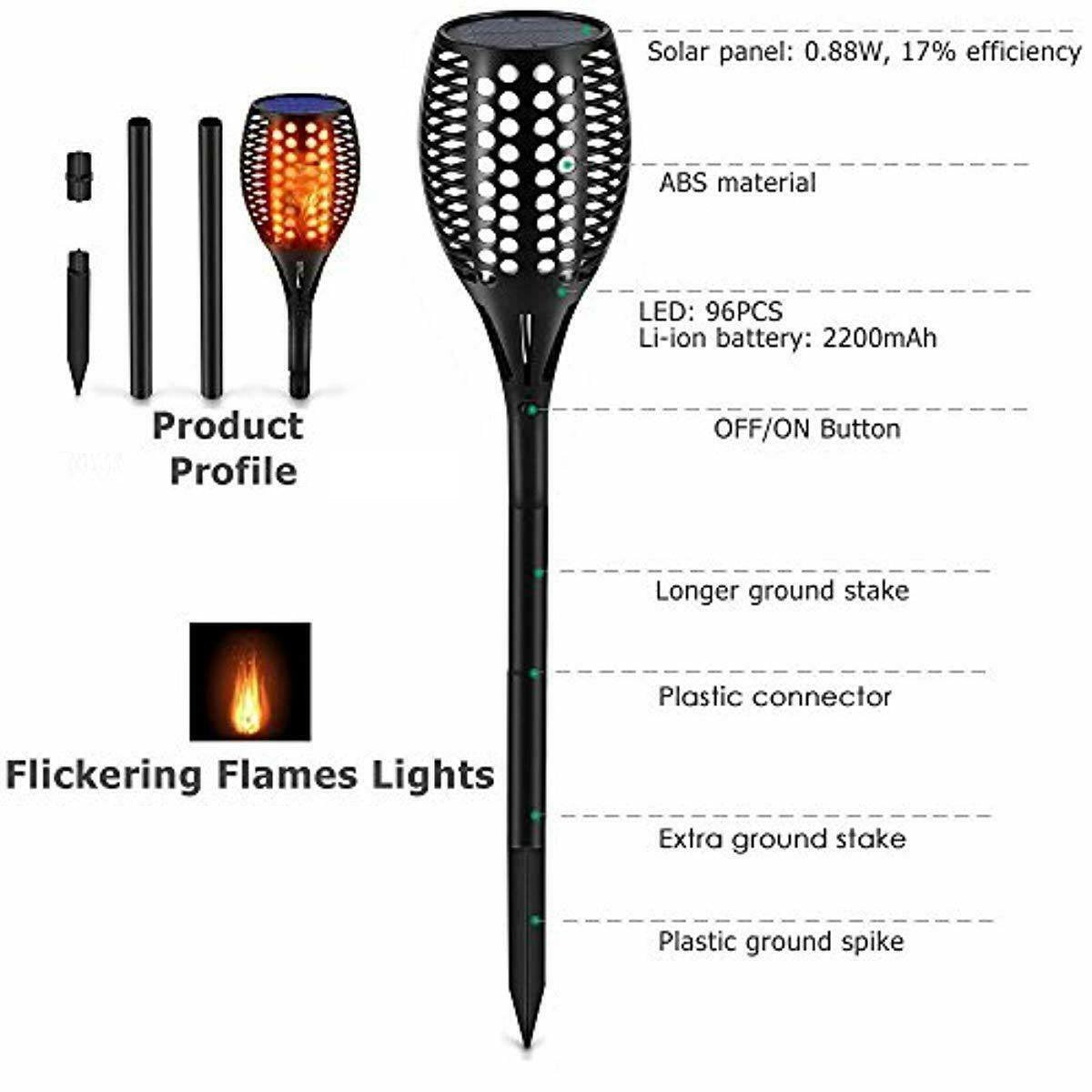 Solar LED Flammenleuchte Gartenlampe