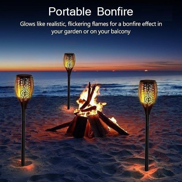 Solar LED Flammenleuchte Gartenlampe