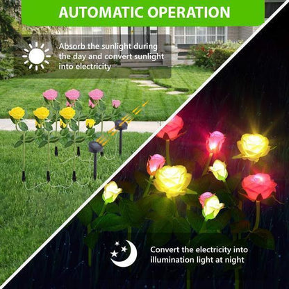 Solar LED Rosen Gartenlampe Dekorativ