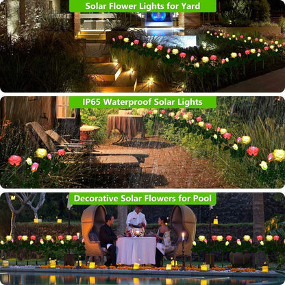 Solar LED Rosen Gartenlampe Dekorativ