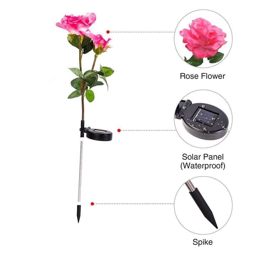 Solar LED Rosen Gartenlampe Dekorativ