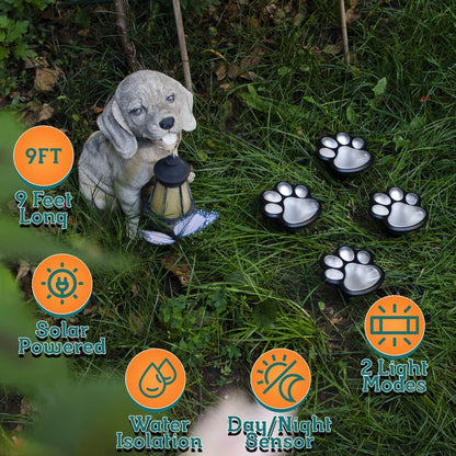 Gartenlichter Pfotenabdruck Tierschmuck Outdoor