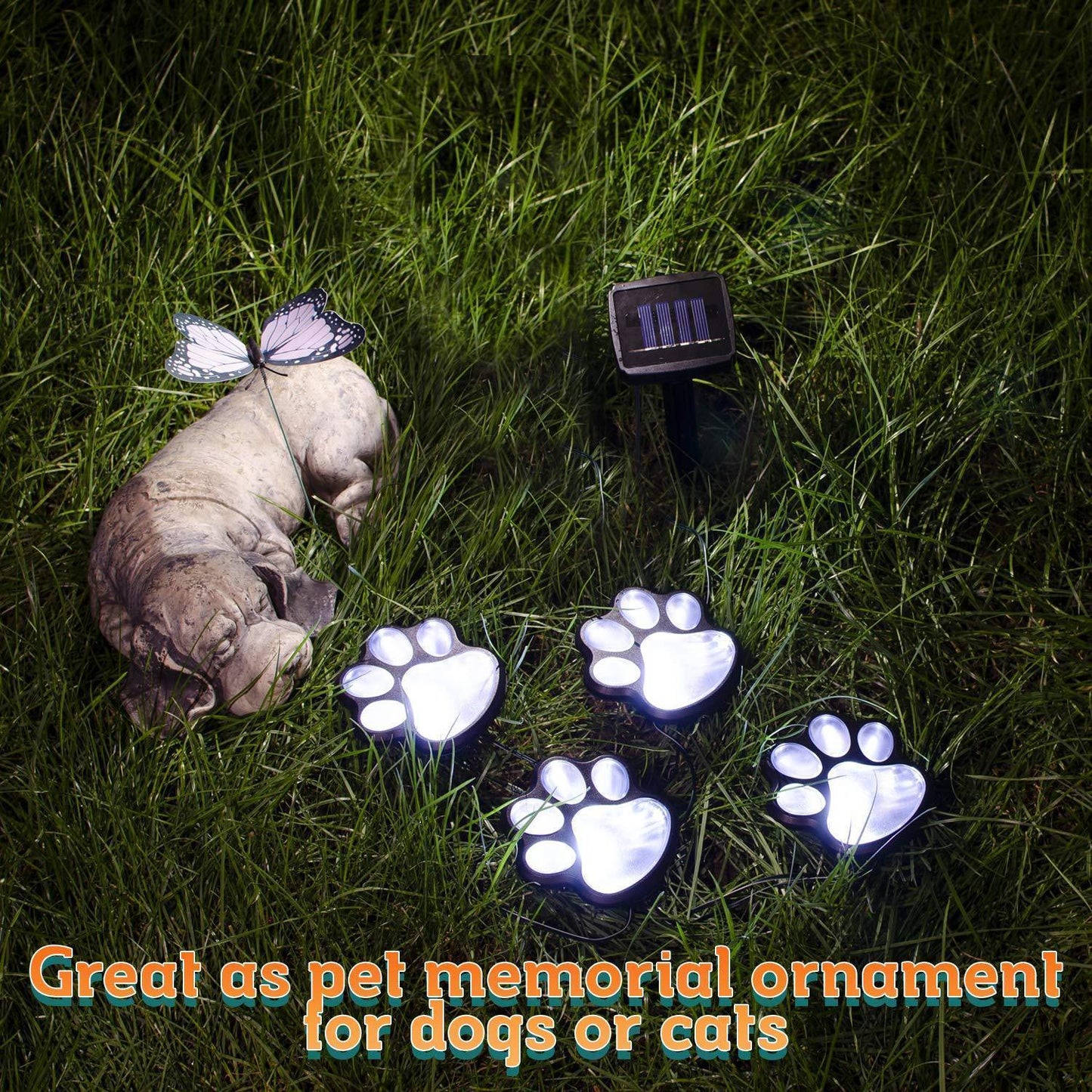 Gartenlichter Pfotenabdruck Tierschmuck Outdoor