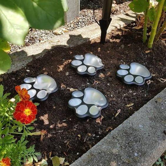 Gartenlichter Pfotenabdruck Tierschmuck Outdoor