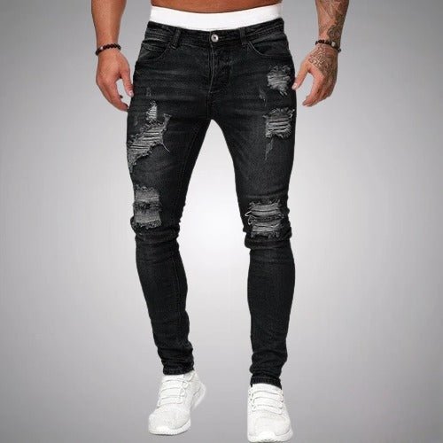 Dehnbare Ripped Jeans Männer Stretch - BerlinGlamour