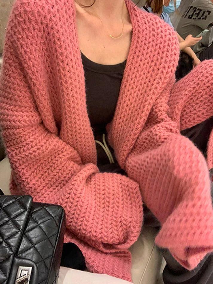 Große Strickjacke Lange Baggy Strickjacke Damen