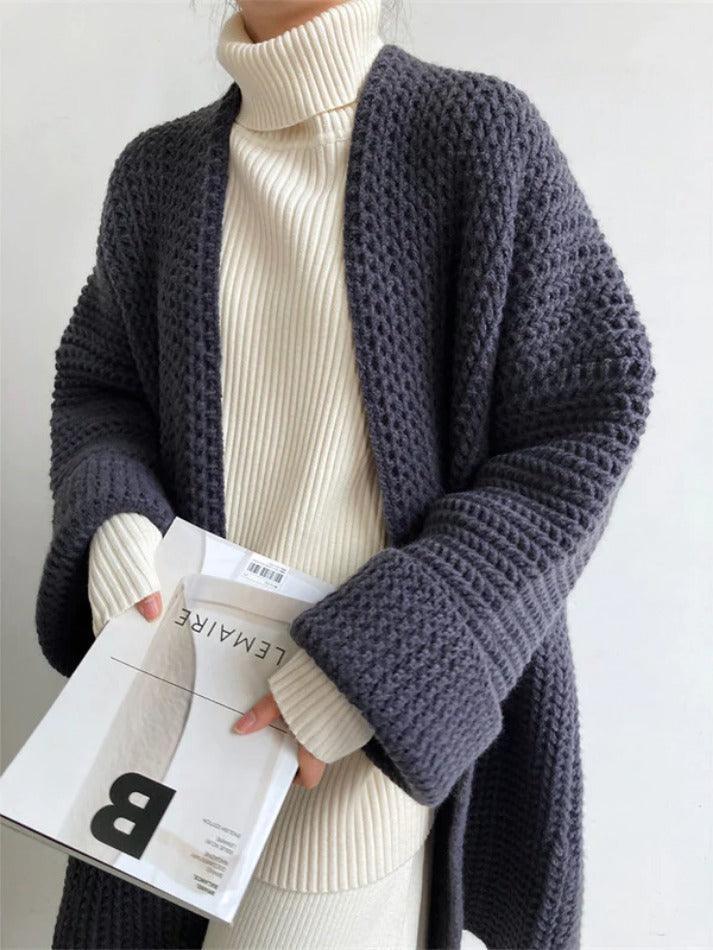 Große Strickjacke Lange Baggy Strickjacke Damen
