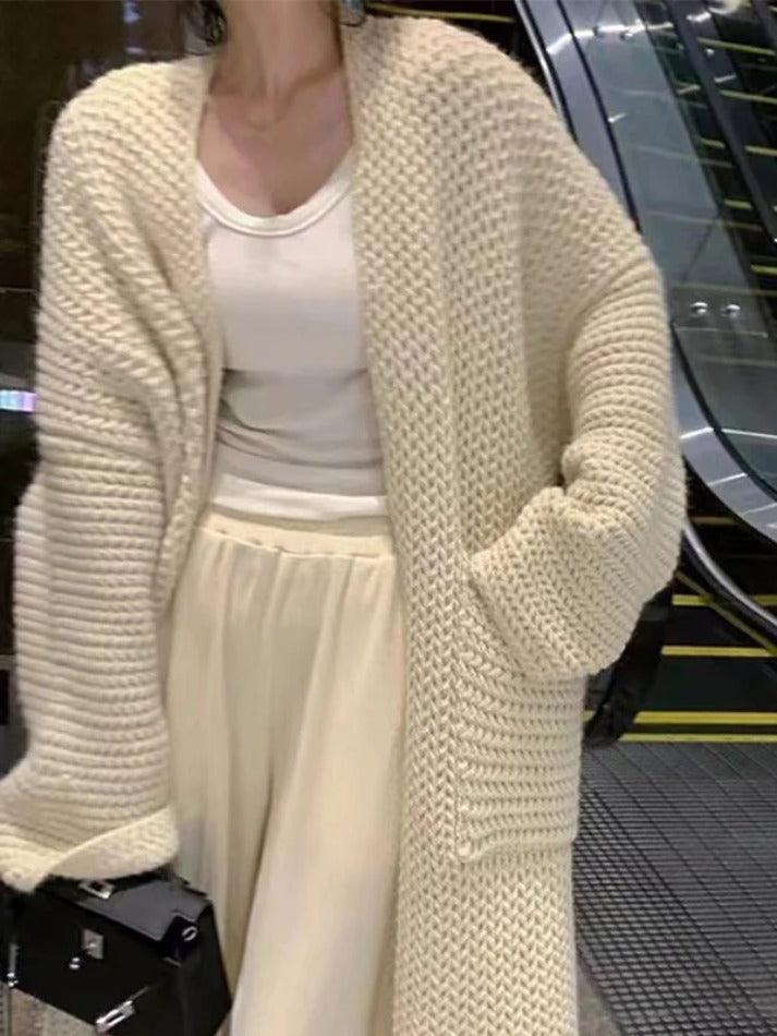 Große Strickjacke Lange Baggy Strickjacke Damen