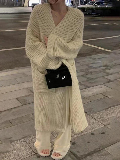 Große Strickjacke Lange Baggy Strickjacke Damen