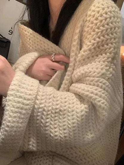 Große Strickjacke Lange Baggy Strickjacke Damen