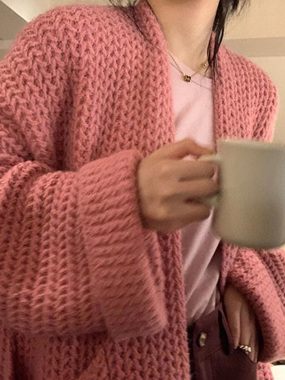 Große Strickjacke Lange Baggy Strickjacke Damen