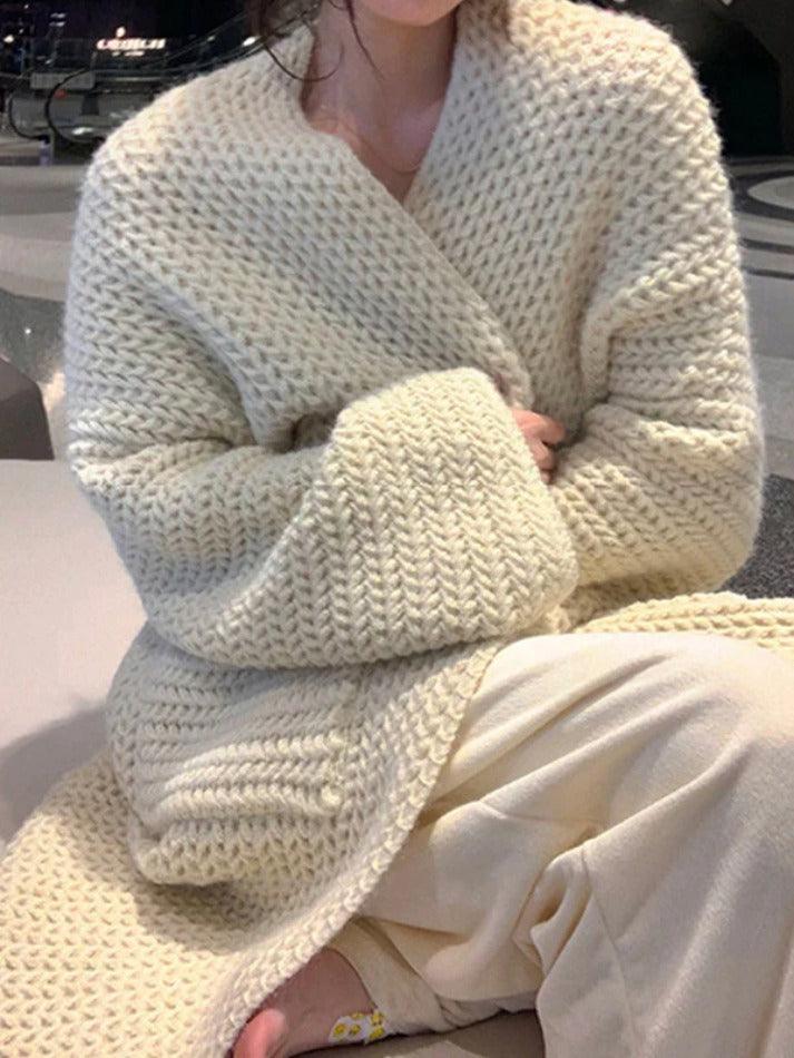 Große Strickjacke Lange Baggy Strickjacke Damen