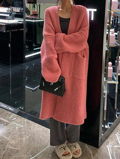 Große Strickjacke Lange Baggy Strickjacke Damen