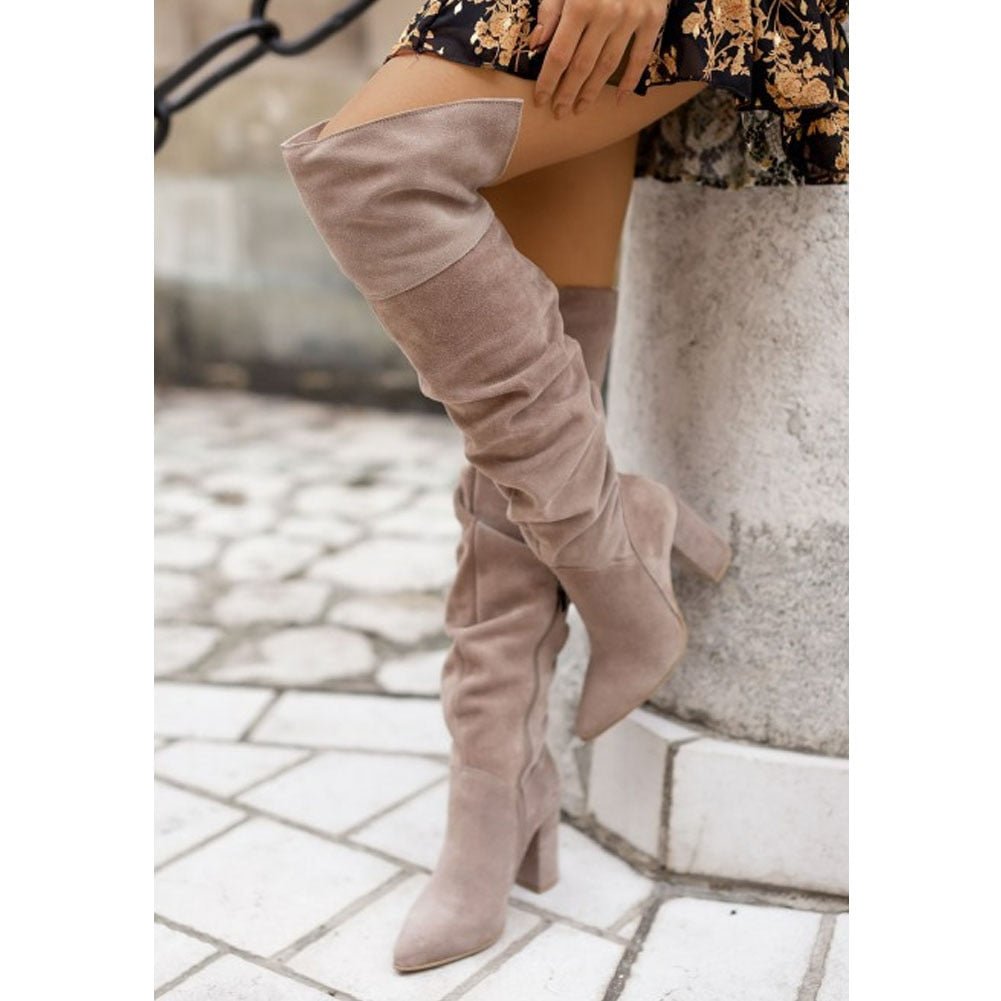 Elegante Stiefel Damen Modisch Hochglanz
