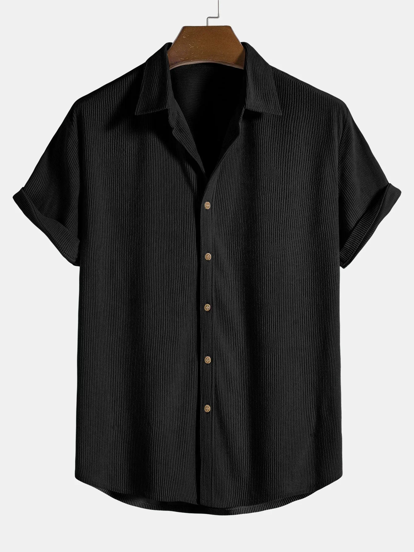 Herren Sommerhemd Schwarz Slim Fit Modern - BerlinGlamour